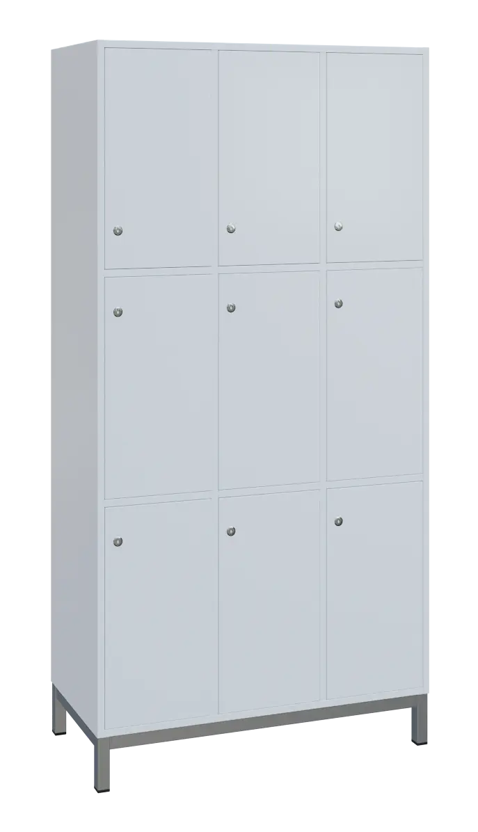 SBS-3333 šatní skříň 9-boxová, 1800x900x400 mm, kovové nohy, bílá